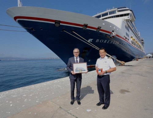 MS Borealis on its inaugural visit to Gibraltar